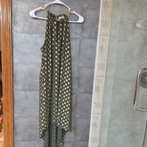 Michael Kors Green Dress with Gold Accents